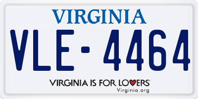 VA license plate VLE4464