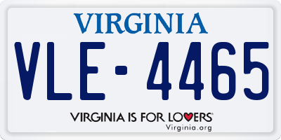 VA license plate VLE4465
