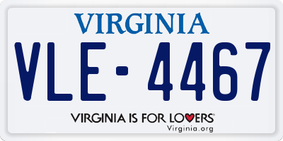 VA license plate VLE4467