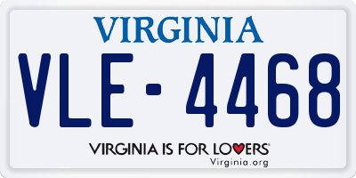 VA license plate VLE4468