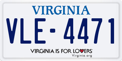 VA license plate VLE4471