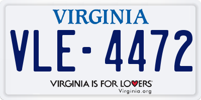 VA license plate VLE4472