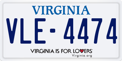 VA license plate VLE4474