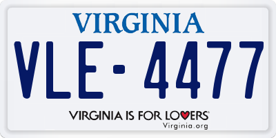 VA license plate VLE4477
