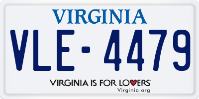 VA license plate VLE4479