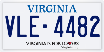 VA license plate VLE4482