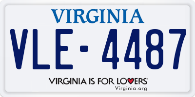 VA license plate VLE4487