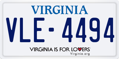 VA license plate VLE4494