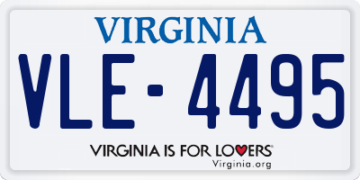 VA license plate VLE4495