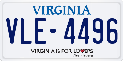 VA license plate VLE4496