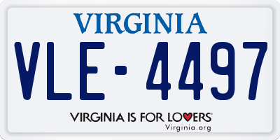 VA license plate VLE4497