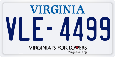 VA license plate VLE4499