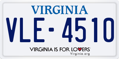 VA license plate VLE4510