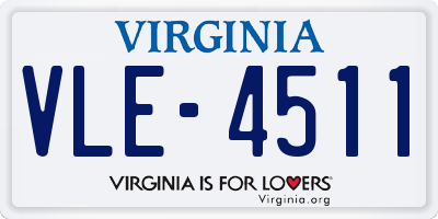 VA license plate VLE4511