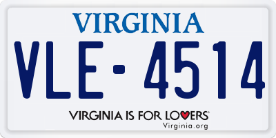 VA license plate VLE4514