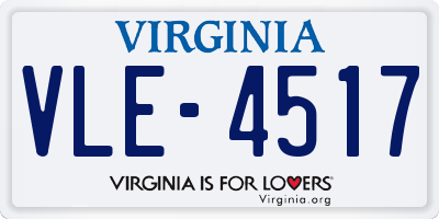 VA license plate VLE4517