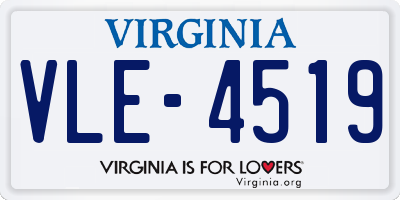 VA license plate VLE4519