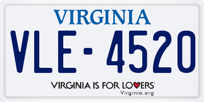 VA license plate VLE4520