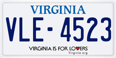VA license plate VLE4523