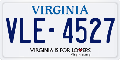 VA license plate VLE4527