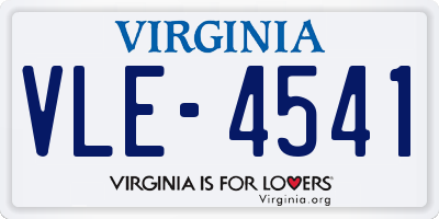 VA license plate VLE4541