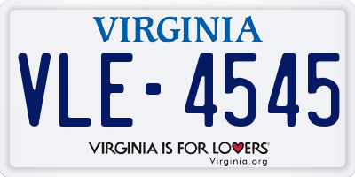 VA license plate VLE4545