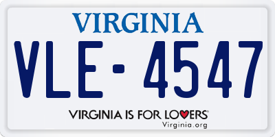 VA license plate VLE4547