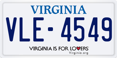 VA license plate VLE4549