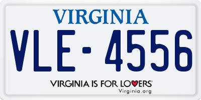 VA license plate VLE4556
