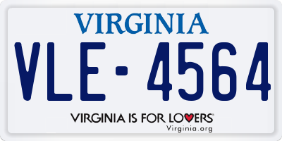VA license plate VLE4564