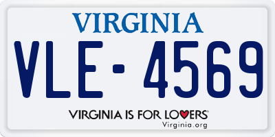 VA license plate VLE4569