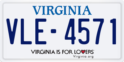 VA license plate VLE4571