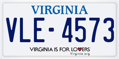 VA license plate VLE4573