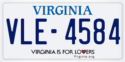 VA license plate VLE4584
