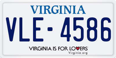 VA license plate VLE4586