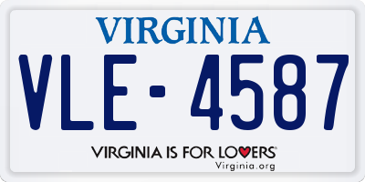 VA license plate VLE4587