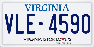 VA license plate VLE4590
