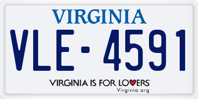 VA license plate VLE4591