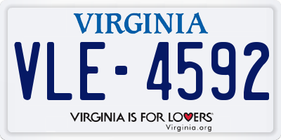 VA license plate VLE4592