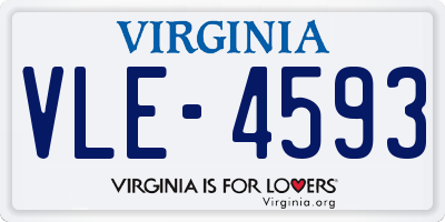 VA license plate VLE4593