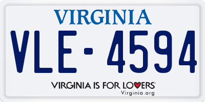 VA license plate VLE4594