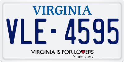 VA license plate VLE4595