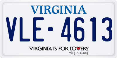 VA license plate VLE4613