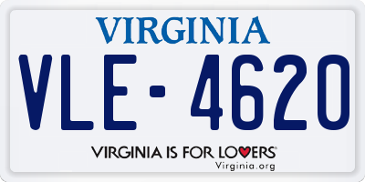 VA license plate VLE4620