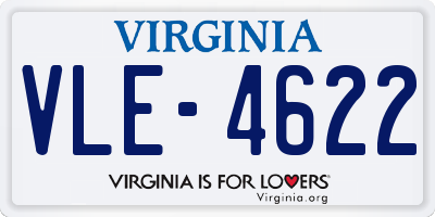 VA license plate VLE4622