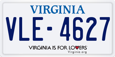 VA license plate VLE4627