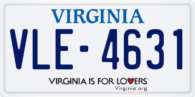 VA license plate VLE4631