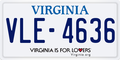 VA license plate VLE4636
