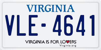 VA license plate VLE4641