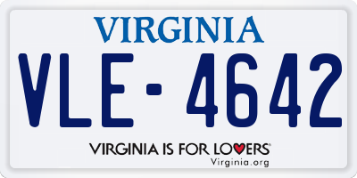 VA license plate VLE4642